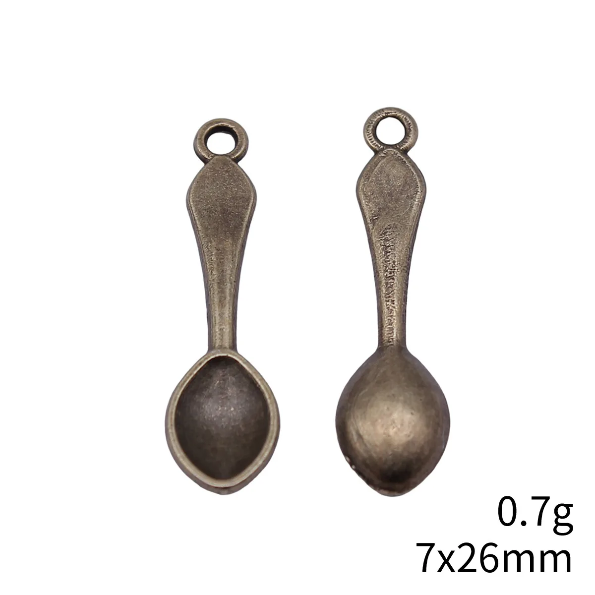 

20pcs 7x26mm 3 Colors Rhodium Color Antique Silver Color Antique Bronze Color Small Spoon Charms Jewelry Making Accessories