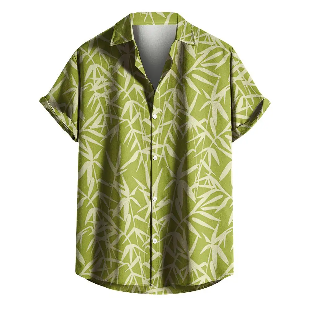 Camisa hawaiana informal de manga corta para hombre, camisa abotonada de moda para exteriores, calle, diario, Otoño, 2024