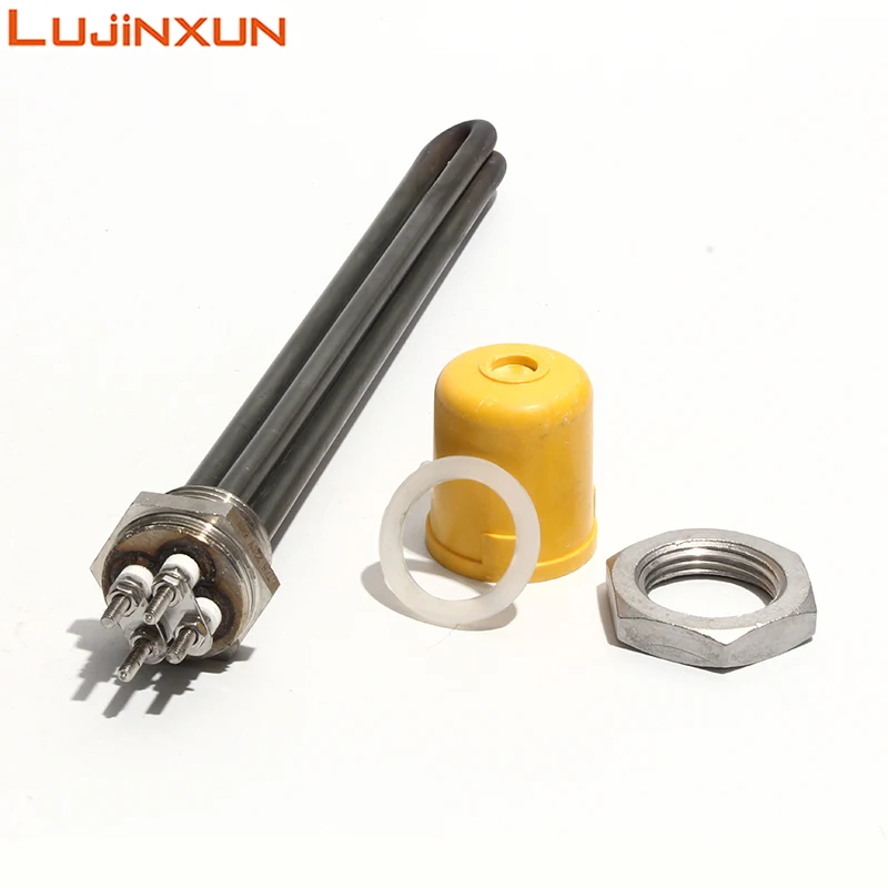 Os calefatores elétricos da água do elemento de aquecimento de lujinxun dn25 (1 ") parte 3kw/6kw/9kw/12kw 220v 304sus com óleo verde