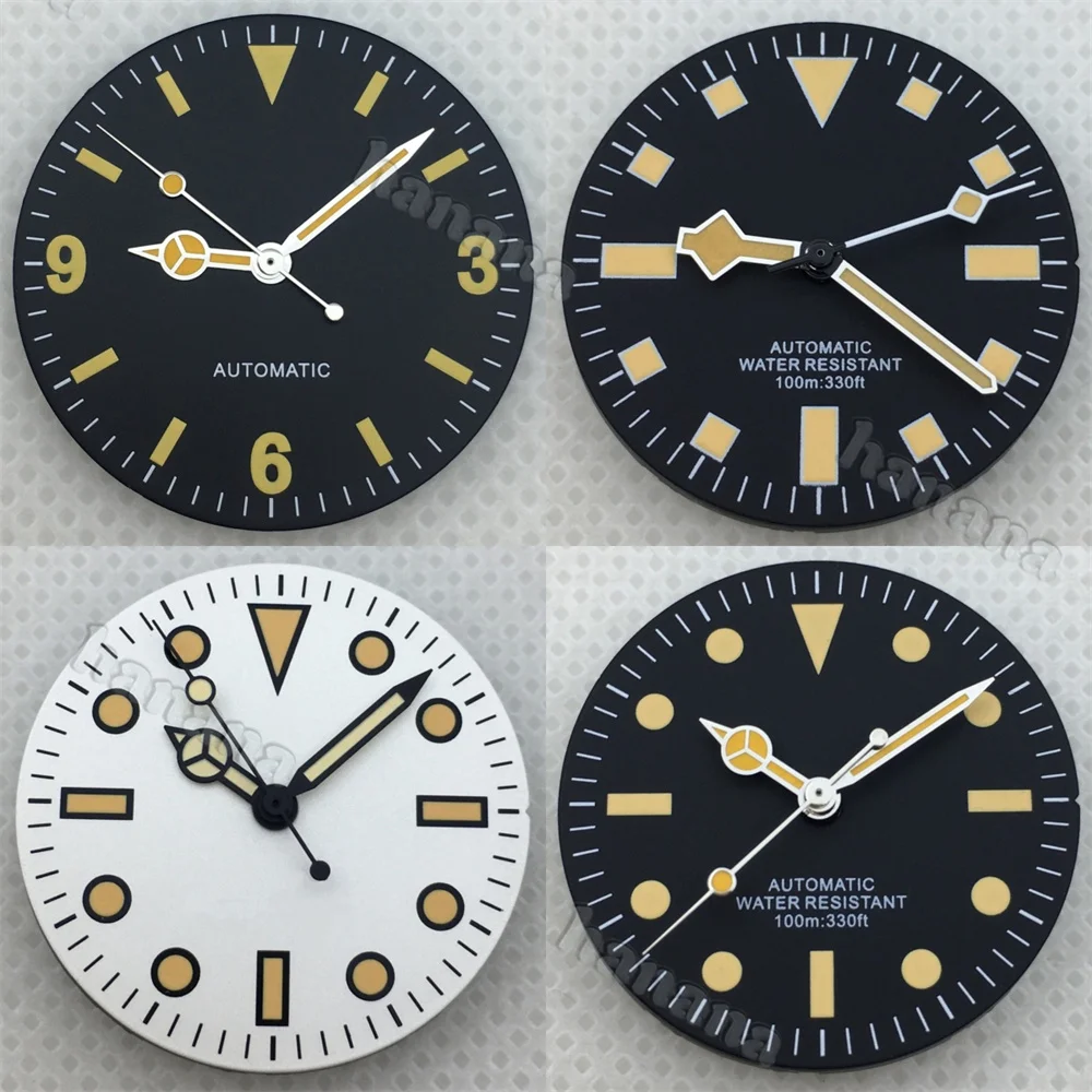 قرص ريترو غير لامع مقاس 29 مم مع أيدي مناسبة لحركة NH35/NH36/4R/7S ملحقات تعديل الساعة الخضراء المضيئة عالية الجودة #1