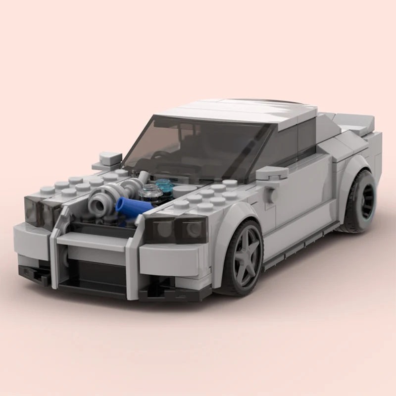 Speed Racing Car Model MOC Building Bricks R34 GT-R Sports Car Modular Technology Children Holiday Gifts Assemble Toys Suit