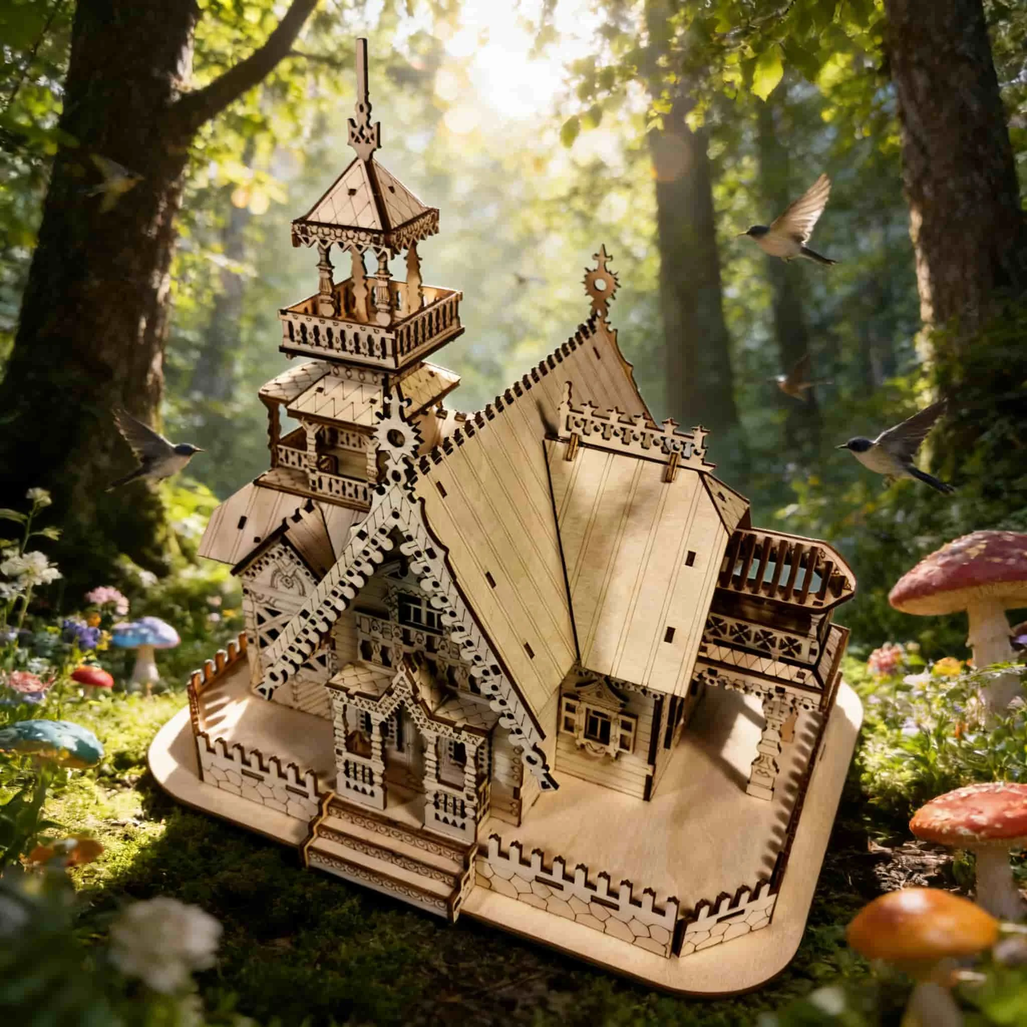 3D Wooden Cottage Puzzle, DIY Model Kit, Handcrafted Gift, Home Decor, Birthday/Valentine's Day Gift