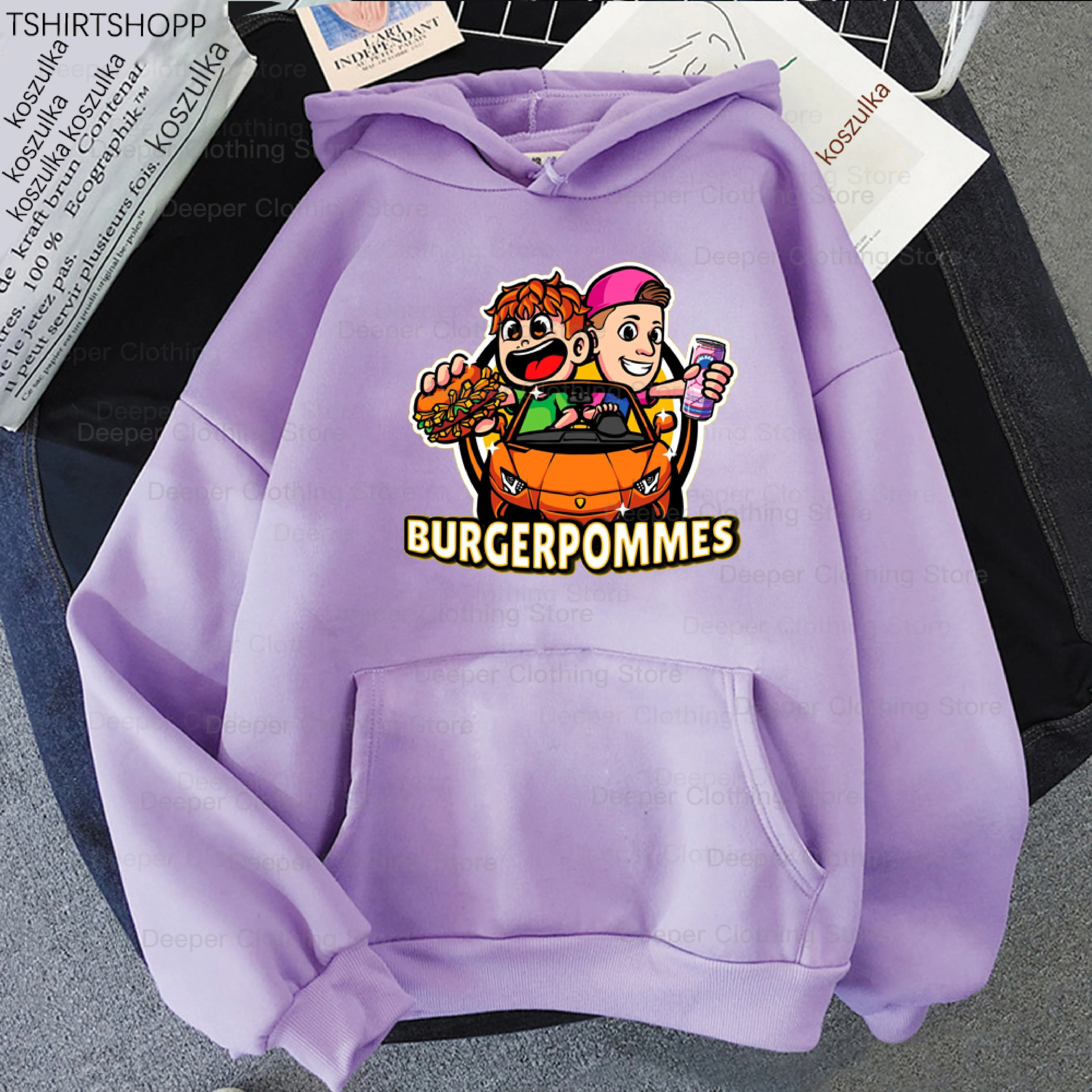 Hip Hop Burgerpommes Icrimax Hoodie Harajuku Sweatshirts Clothes Boy girl kids Tops Kids Streetwear Clothes Personality Pullover