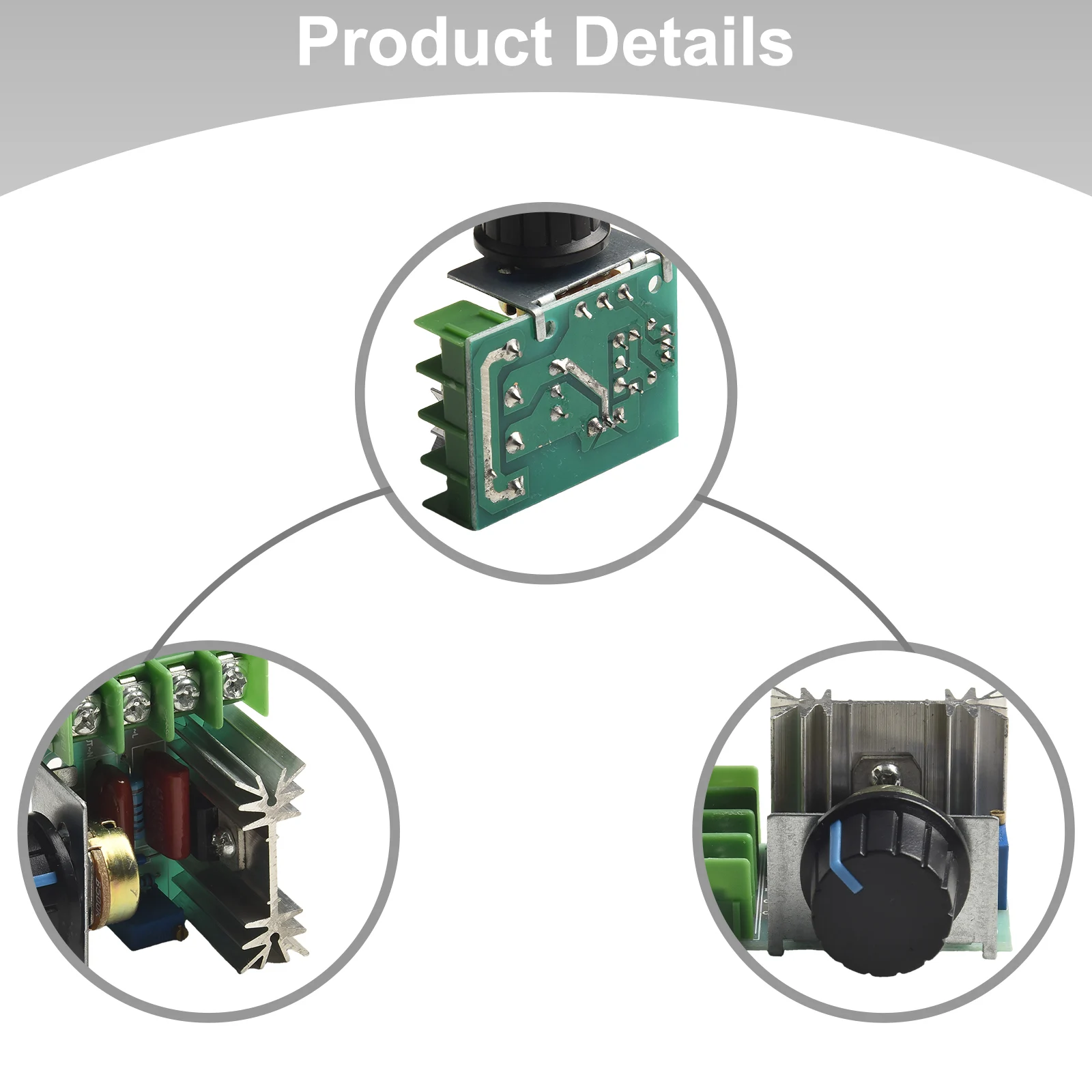 Plastic And Metal 2000W Dimmers 220V Speed Controller Bi-directional High-power SCRs Durability Easy Installation