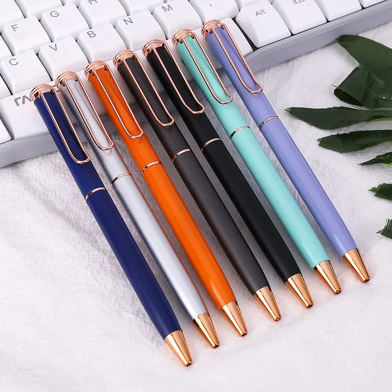 

30 pcs/lot Fashion Macaroon Metal Ballpoint pen Cute Business Signature Ball Pens Office School Writing Supplies wholesale