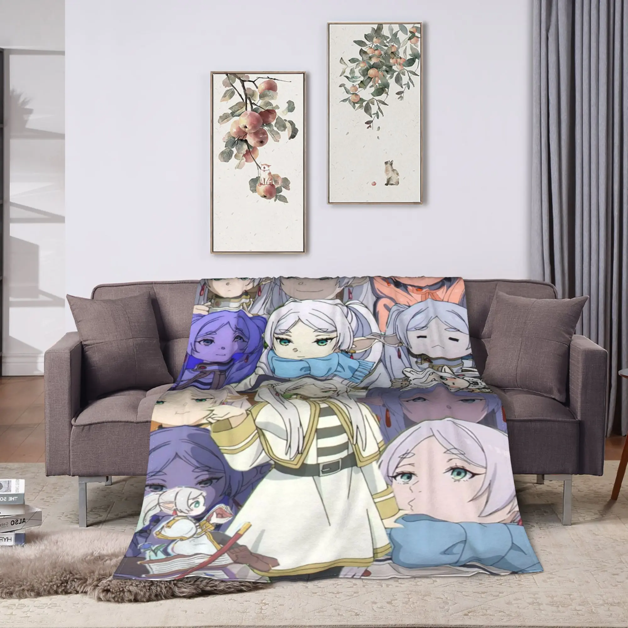 Frierens Beyonds Journeys End Fern Girl Anime Warm Soft Blanket Plush Throw Blanket Bedroom Flannel Bedspread Sofa Bed Cover
