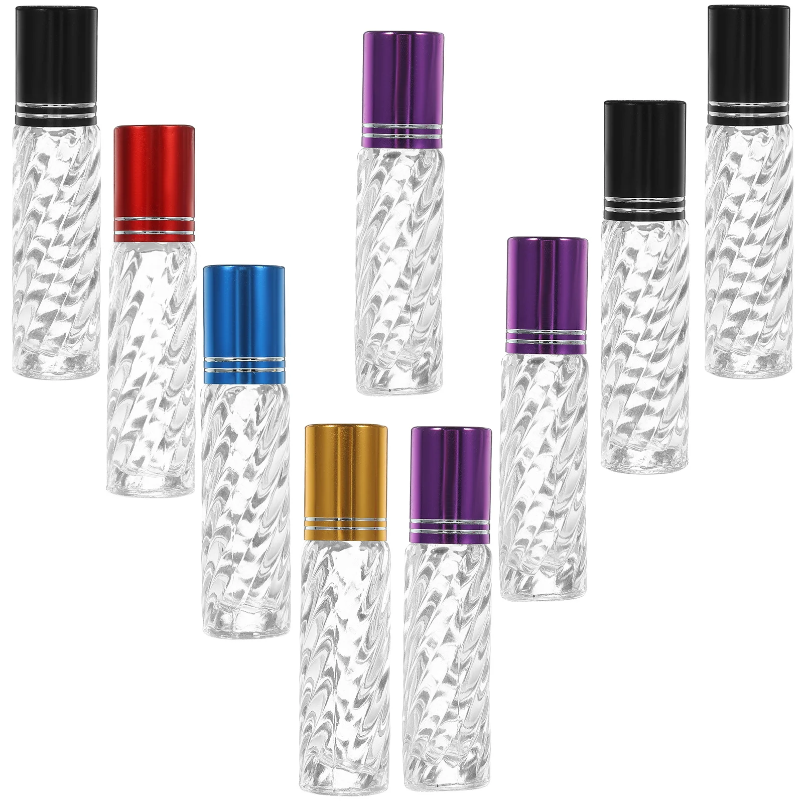 10 قطعة 5 مللي زجاجات دوارة للزيت العطري الزجاجية مع كرة ناعمة للسفر المحمولة القابلة لإعادة الملء تخزين السائل ماكياج الفرعية #4