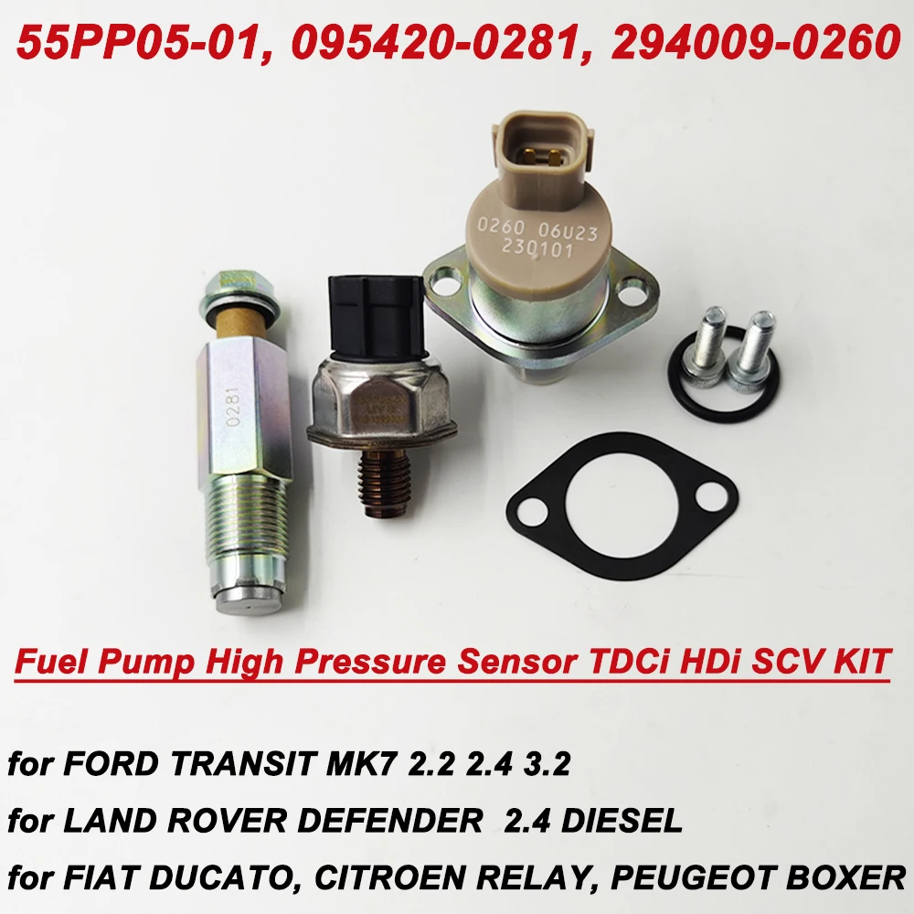 

For DENSO OE 294200-0360 6C1Q-9H321-AB 55PP05-01 294009-0260 095420-0281 High Pressure Sensor TDCi HDi SCV KIT for Ford Transit