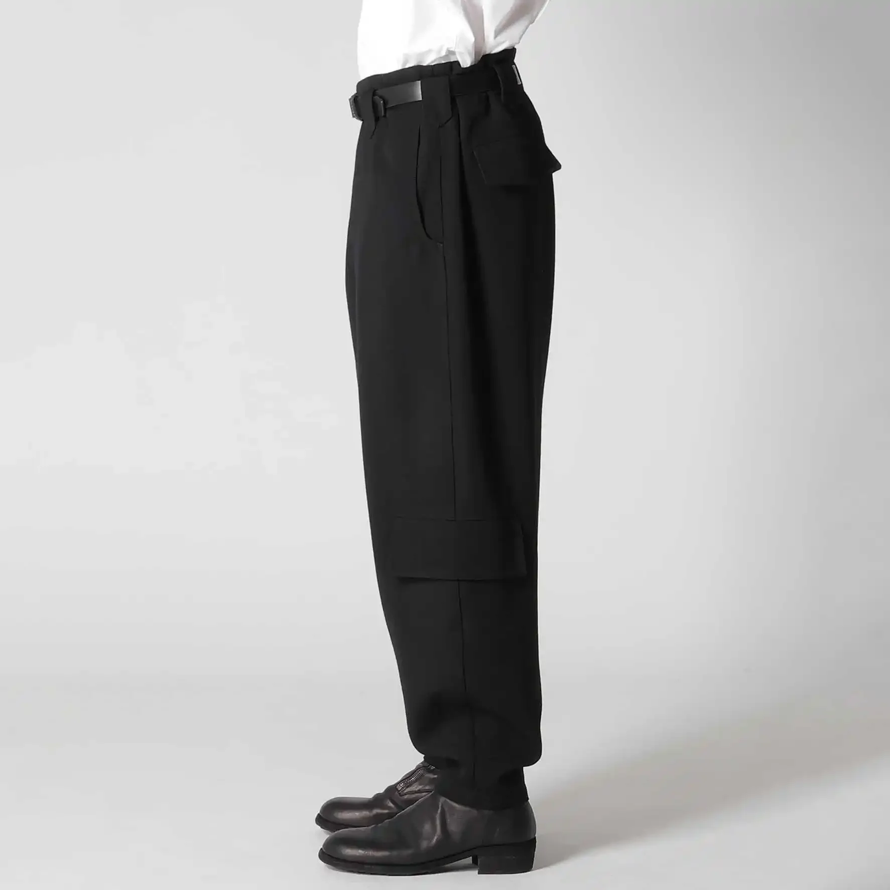 YOJI OOAK التصميم الأصلي الصوف مريح الكاحل المربوطة السراويل بلون تصميم الشعور عمال نمط السراويل عارضة للرجال #3