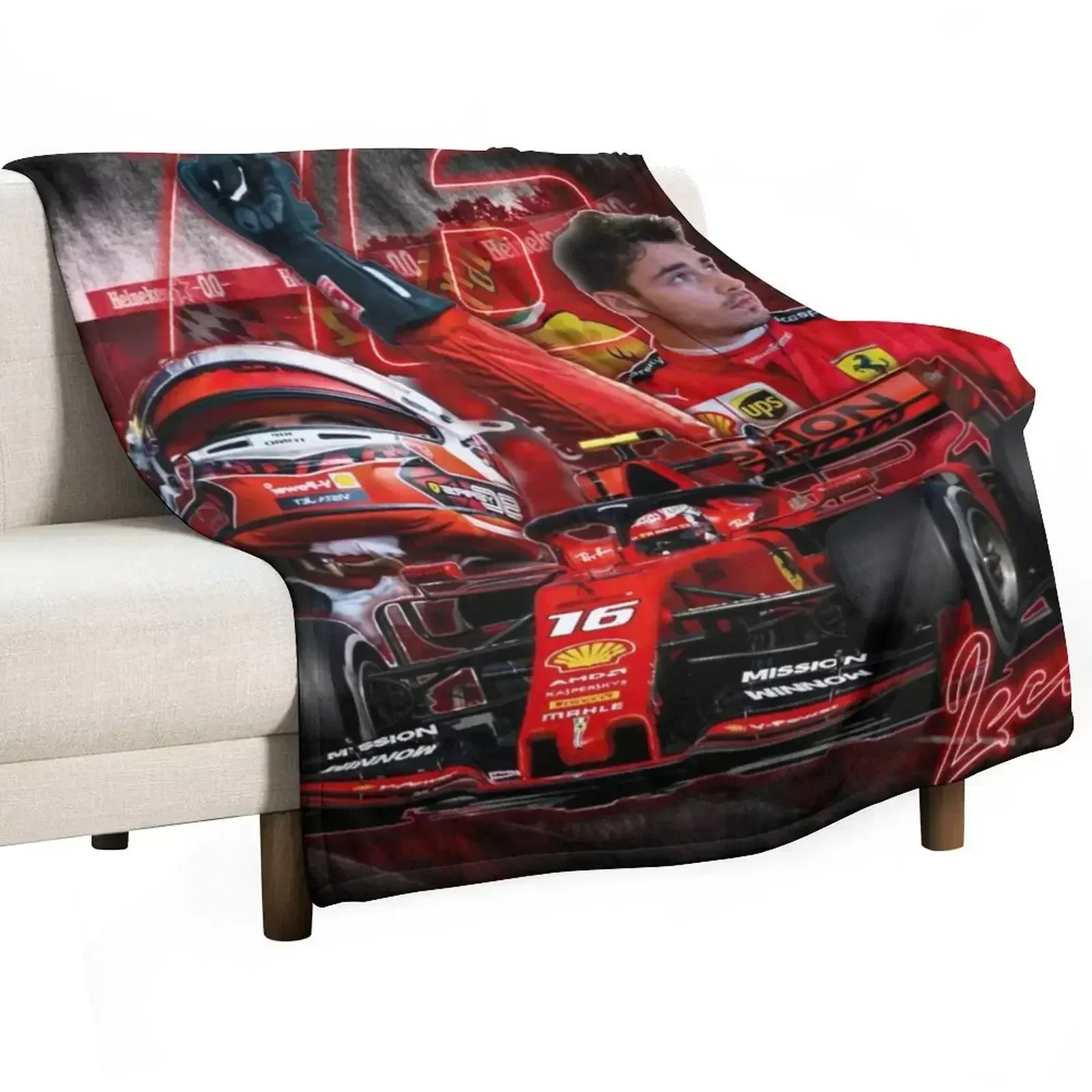 charles leclerc fan art Throw Blanket Sleeping Bag Soft Beds Luxury Throw Thins Blankets