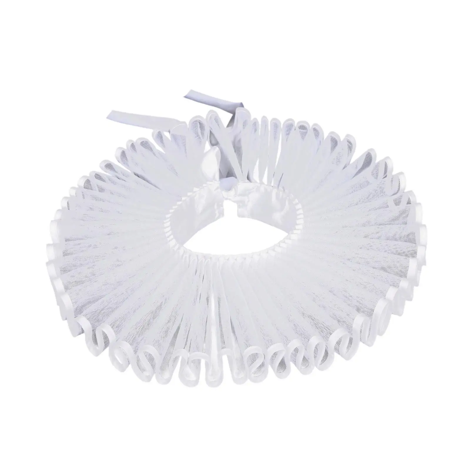Elizabethan Clown Neck Ruffle Cosplay Sturdy Decorative for Women Ruffled Collar for Medieval Prom Historical Party Gothic