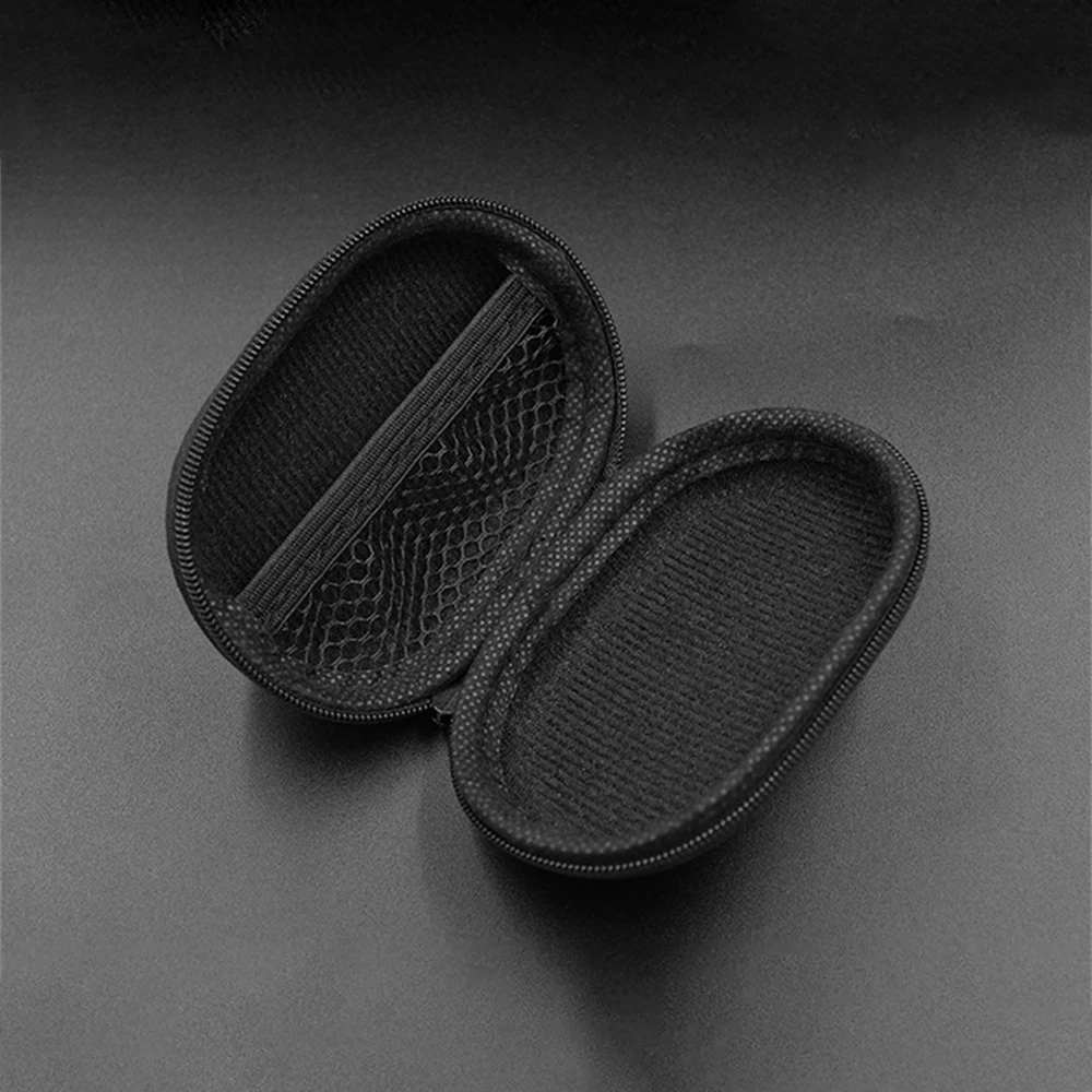 KZ Oval Earphone Storage Bag Headphones PU Zipper Storage Box Black Portable Hold Box For Earphone Headphone Accessories