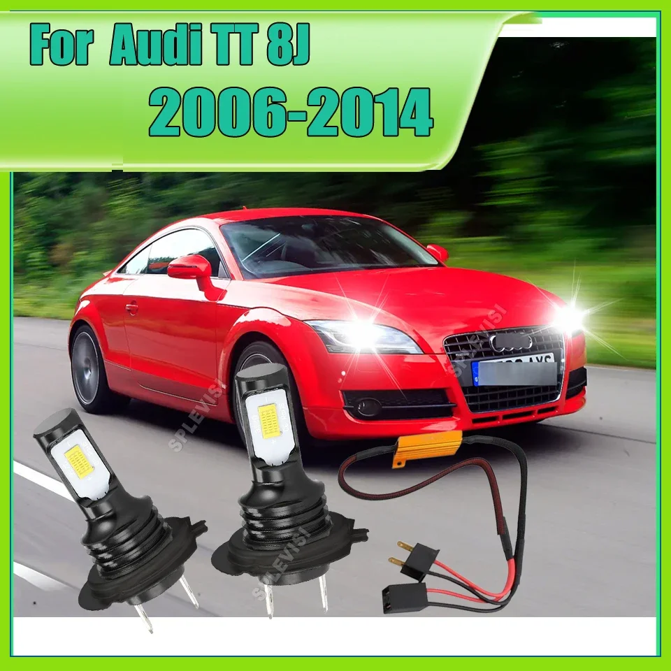 LED Headlight Canbus 6000K Car Bulb Mini Lamp Plug&play Anti Flicker For Audi TT 8J 2006 2007 2008 2009 2010 2011 2012 2013 2014