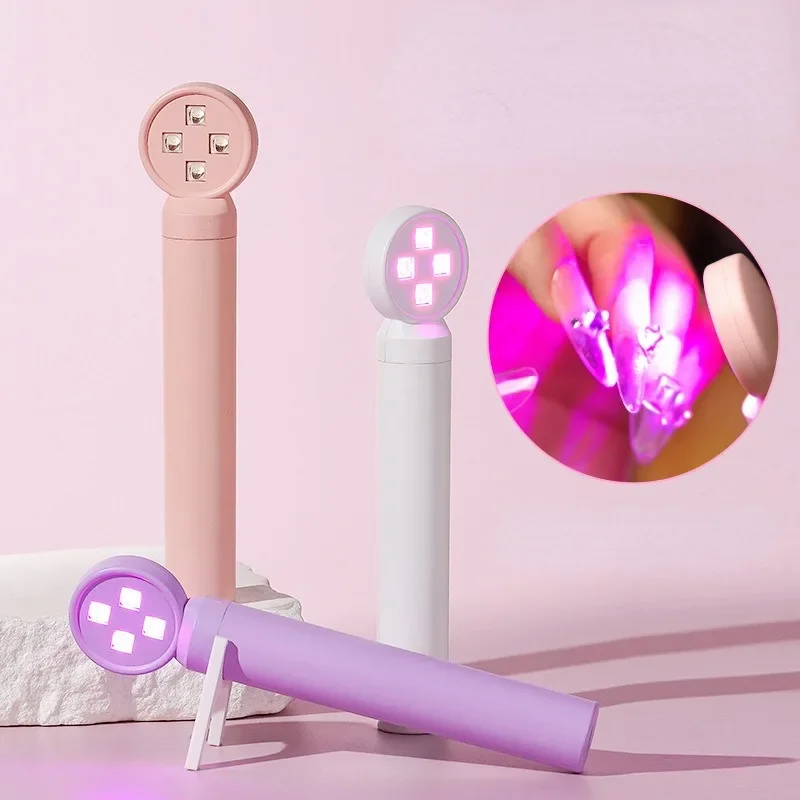 Portable UV LED Lamp for Gel Nails 4 LEDs Nail Dry Lamp Usb Charge Quick Dryer Fingers Toenails Uv Gel Nail Polish Salon 12w