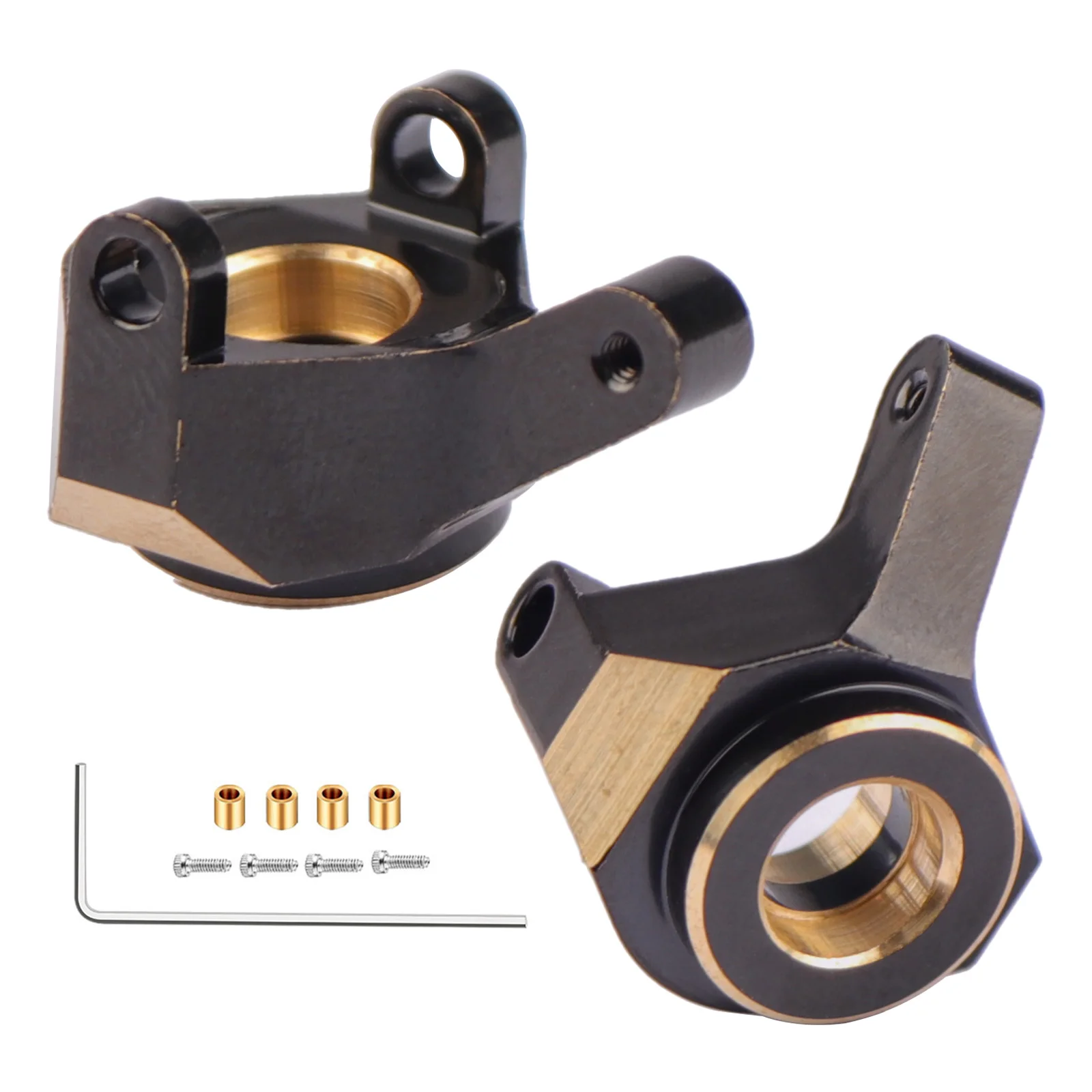 Acekeeps 15.6g 7.8g Brass Steering Knuckles for Axial SCX24 90081 1/24 RC Crawler, Black Nickel Plated Carriers, Left & Right