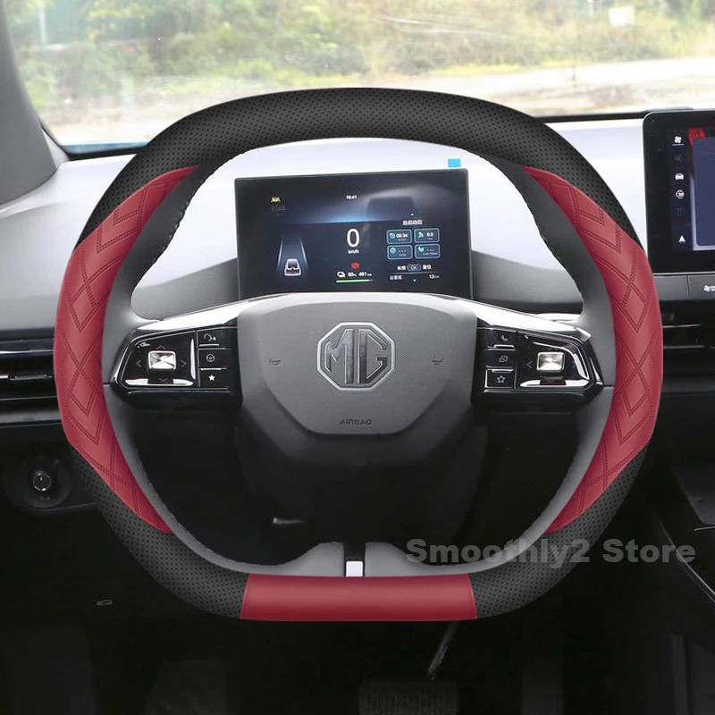 

Leather Car Steering Wheel Cover For ALL New MG 3 MG3 2024 2025 Non-slip Auto Interior MG3 Accessories 2025