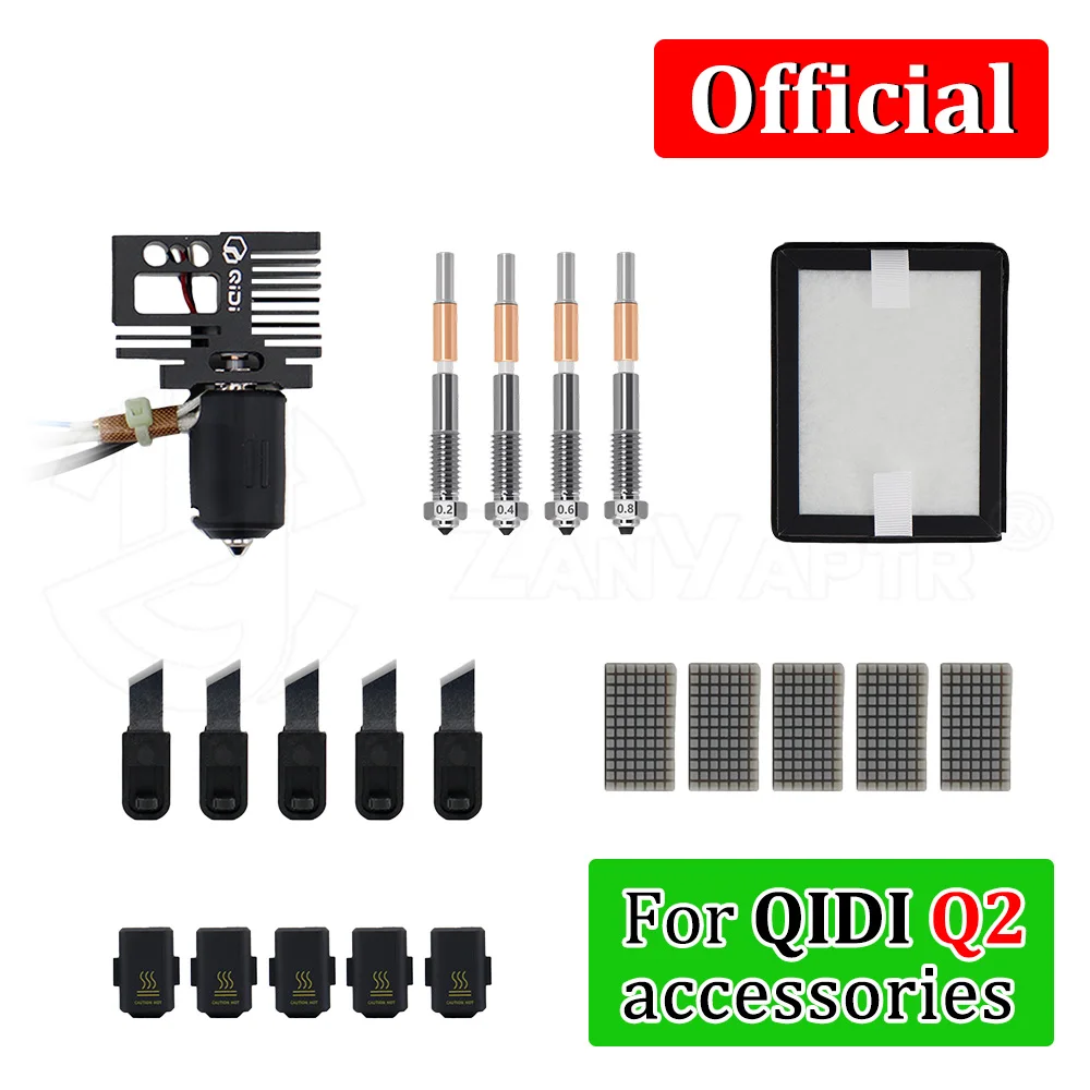 Dla QIDI Q2 Q2C: Dysza hotendu, szczoteczka silikonowa, silikonowe osłonki, obcinak filamentu, element filtra powietrza do drukarki 3D, oryginalne części. — zdjęcie produktu 7