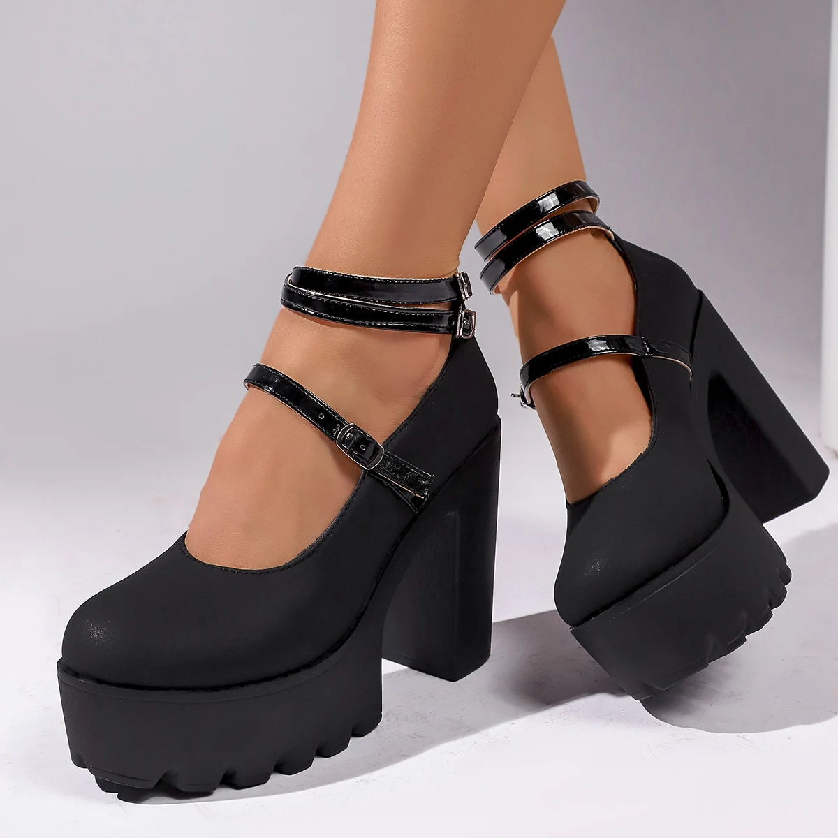 High Heels Damen Mary Janes Schuhe Frauen Plateau Mode Sandalen Sommer Neue Kleider-Lolita-Schuhe Chunky Pumps Zapatos Mujer – Detail 13