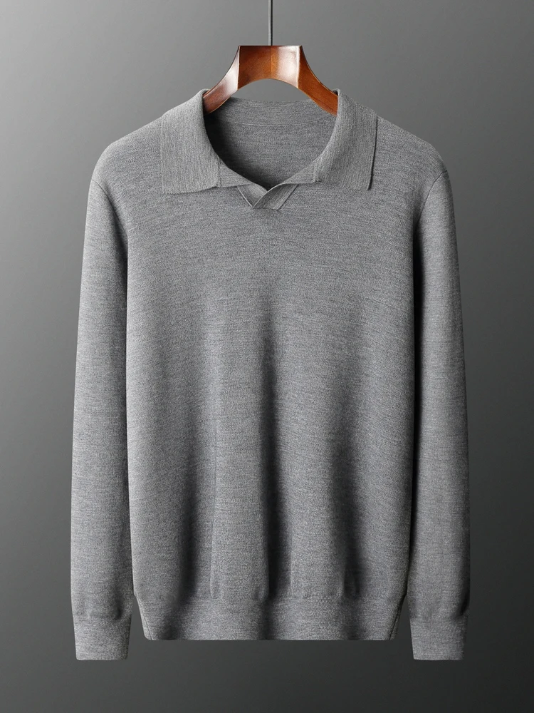 

TLOML мужской 100% кашемировый свитер с воротником-поло, пуловер, осень-зима, мягкий теплый элегантный повседневный кашемировый трикотаж, удобные топы