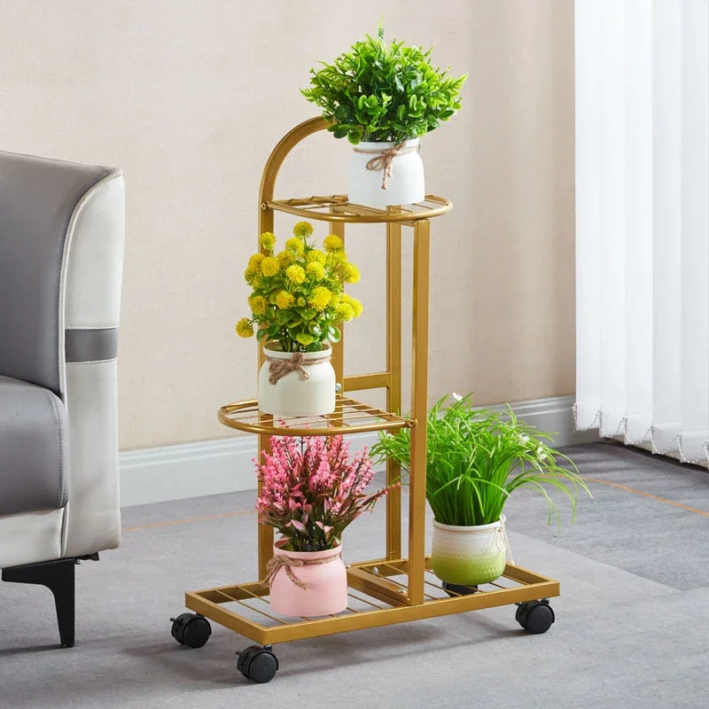 Popular Multi-layer Iron Floor Plant Stand Indoor Outdoor Flower Pot Display Rack For Home Living Room Balcony Potted Plants
