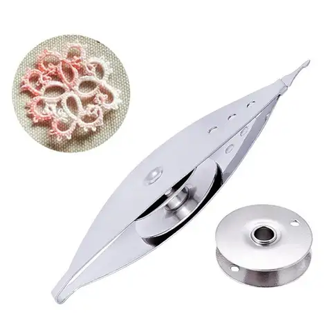 Metal Bobbin Woven Tools  DIY Lace Making Shuttle Bottom Knitting Needle Thread Core Sweater Tatting Sewing Accessories