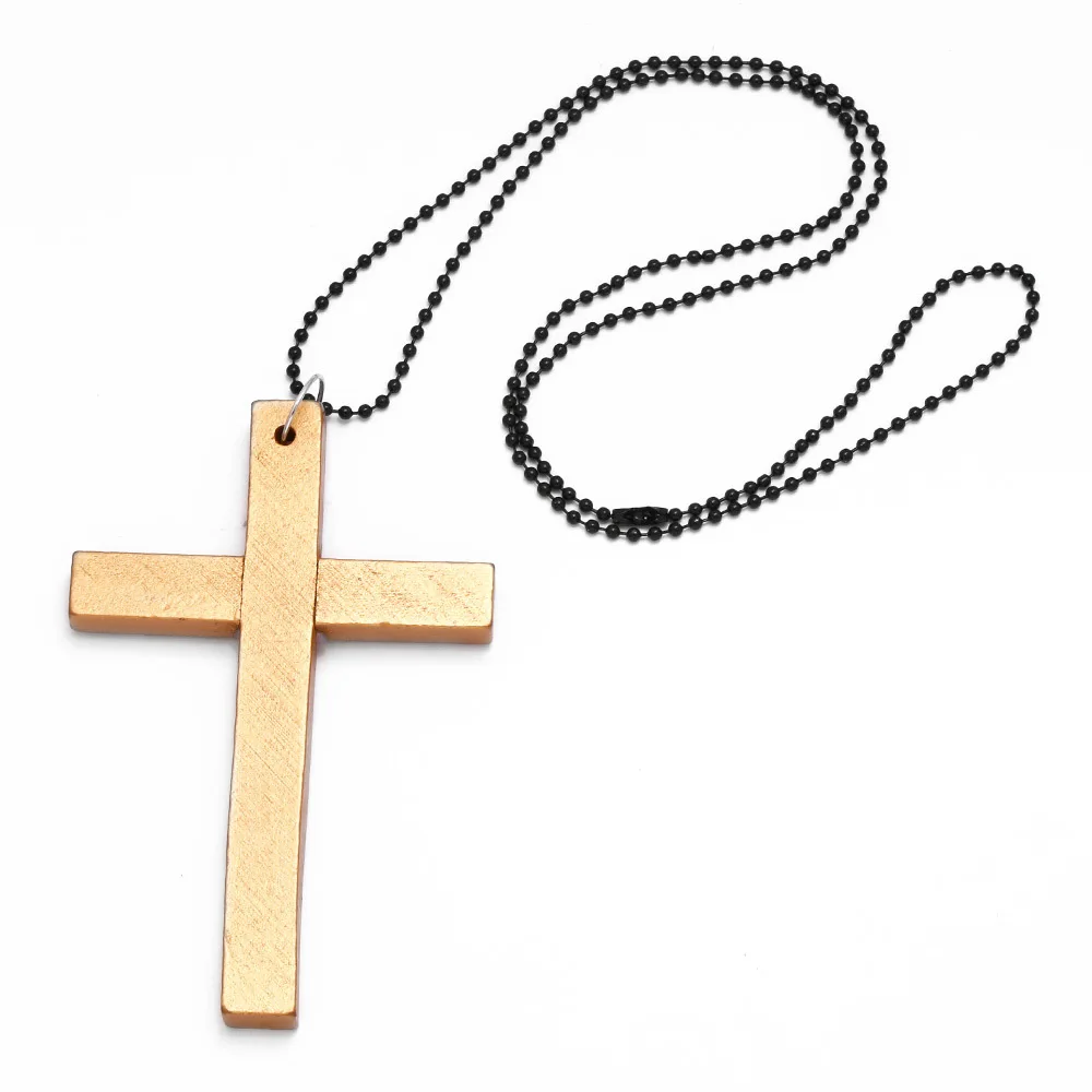 Wood Cross Pendants Necklace Natural Wooden Cross Crafts Jewelry Projects Decor
