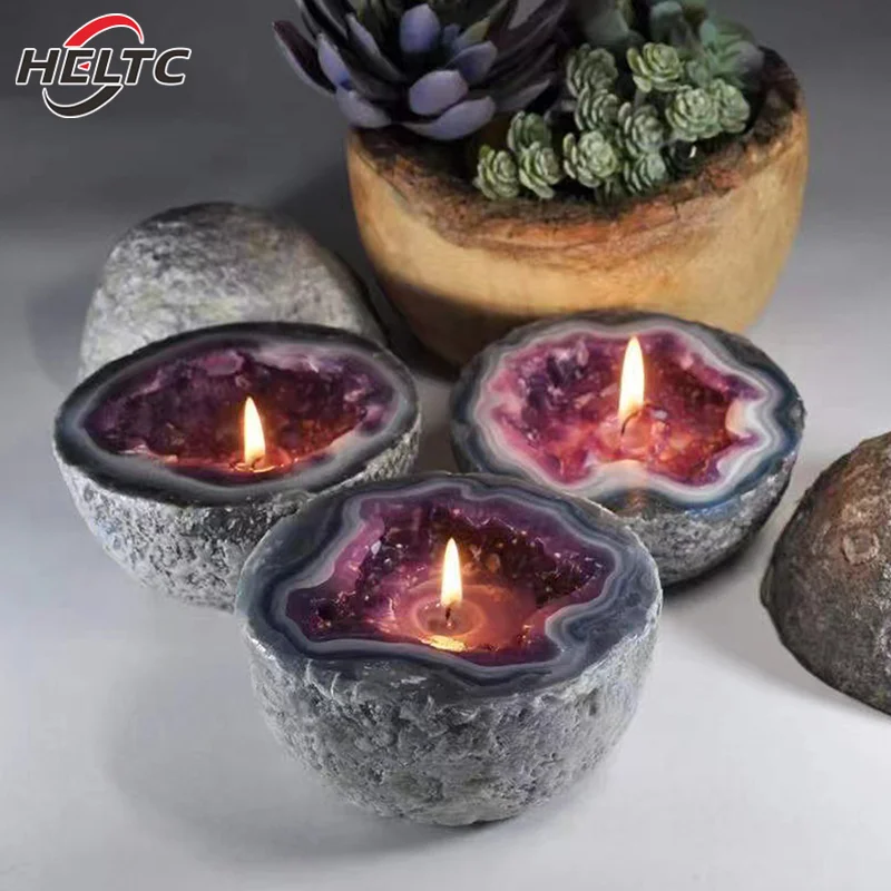 1Piece Intention/Healing Crystal Energy Candle Home Desktop Decoration Creative Funny Candle Bowls For Meditation Healing