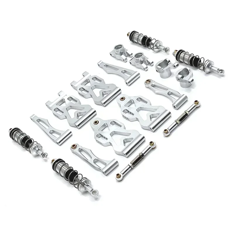 Metal Upgrade Parts Kit Front and Rear Arm Shock Absorber for SCY 16101 16102 16106 16201 JJRC Q130A Q130B Q141 Q117 1/16 RC Car