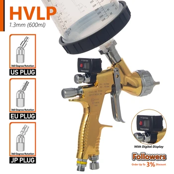 HVLP with Digital Display High Atomization Pneumatic Spray Gun Automobile Body Metal Finish Home Repair Spray Gun Nozzle 1.3mm