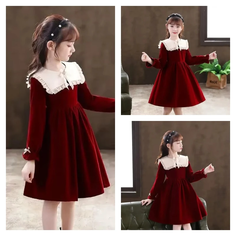 

hot Kawaii Girl Fashion Dress Student Spring Autumn Casual Cartoon Navy Leader Long Sleeves Tops Doll Skirt Children's Clothing