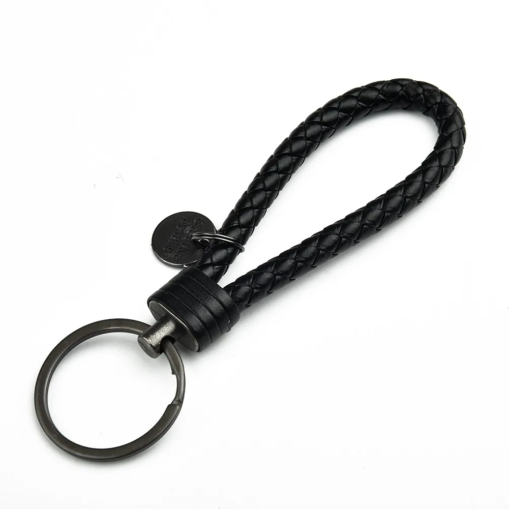 Key Ring Braided Rope Keychain Handmade Leather Rope Keychain Tungsten Steel Key Ring Effectively Avoid Falling Off The Accessor