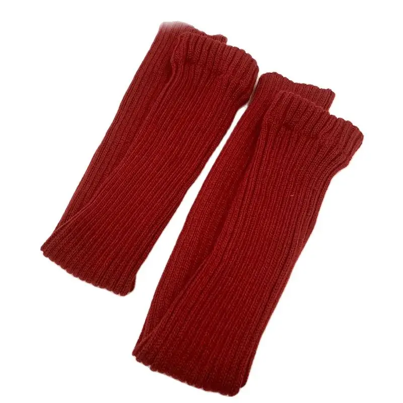 

Fashionable Japanese Lolita Cuteore Long Socks Leg Warmers Solid Red Baby Blue Light Gray Beige 70cm Knitting Korean Style