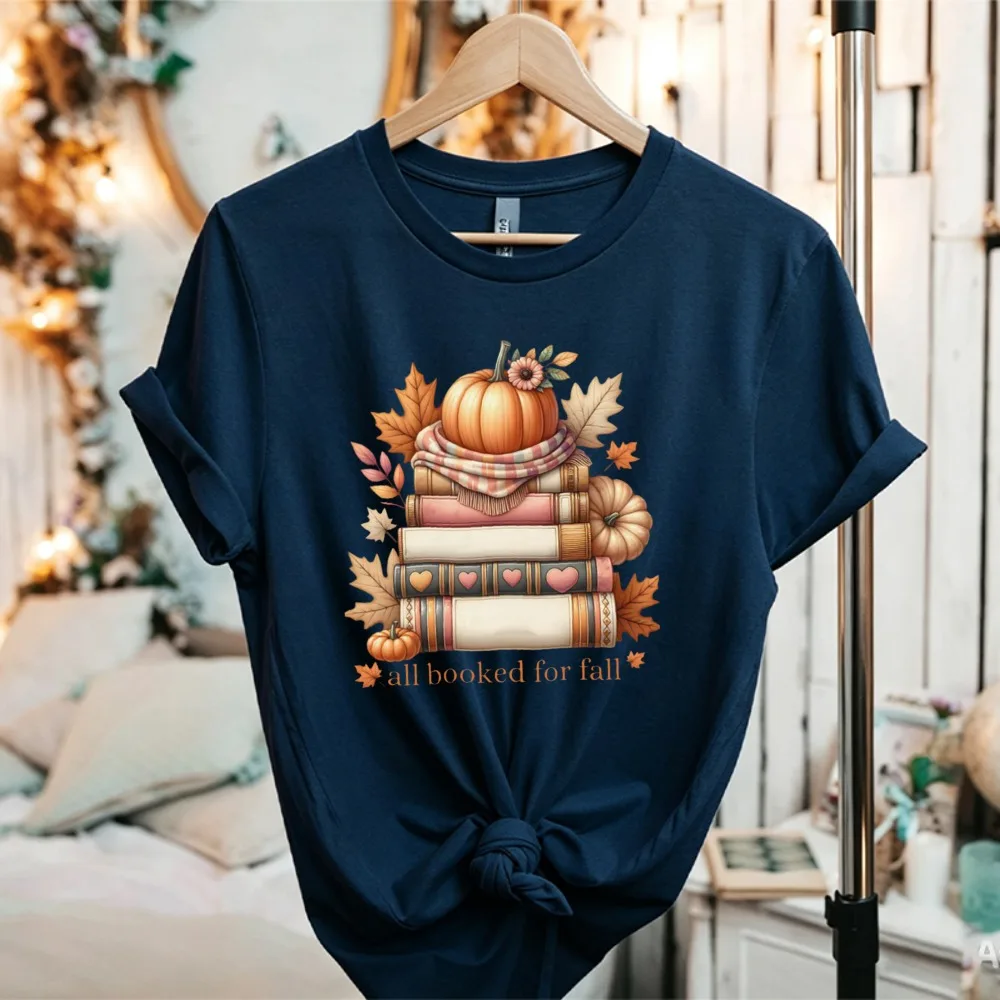 Cozy Booklover Sweater for Women Fall Autumn Reading Gift Bookish Tee Short Sleeve Relaxed Fit Crew Neck Cute Booktok Apparel