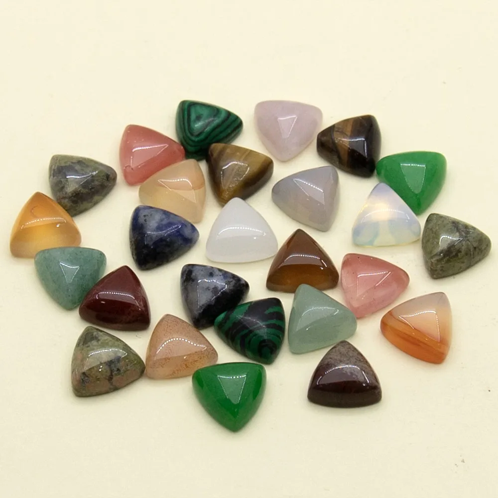 10 قطعة/الحزمة 10 مللي متر مثلث الشكل الأحجار الكريمة كبوشن الخرز تلميع خرز كريستالي DIY بها بنفسك خواتم المعلقات إكسسوارات عقد