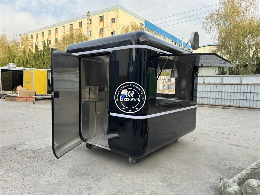 Carrello per alimenti Rimorchi per caffè gelato personalizzati Caffetteria mobile Chiosco per alimenti per gelato mobile completamente attrezzato