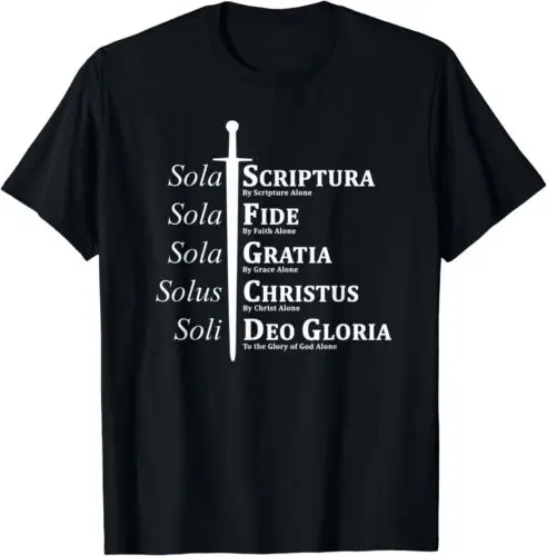 Five Solas Reformed Christian Design Gift Idea Premium T-Shirt S-5XL