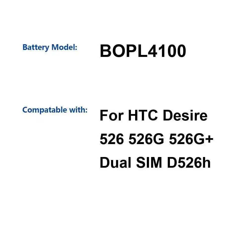 

BOPL4100 для Htc Desire 526 526G 526G + Dual Sim D526h 2000 мАч аккумулятор мобильного телефона долговечная производительность