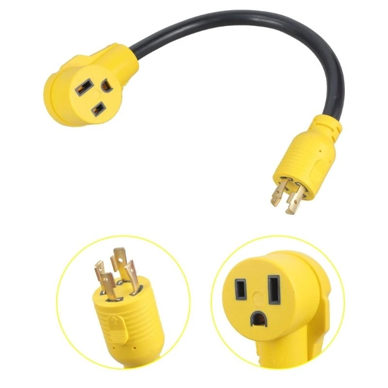 

B2EF NEMA L14-30P to 6-50R 4 Prong to 3 Prong Generator Adapter Generator Welder Adapter 125/250V Heavy Duty Cord