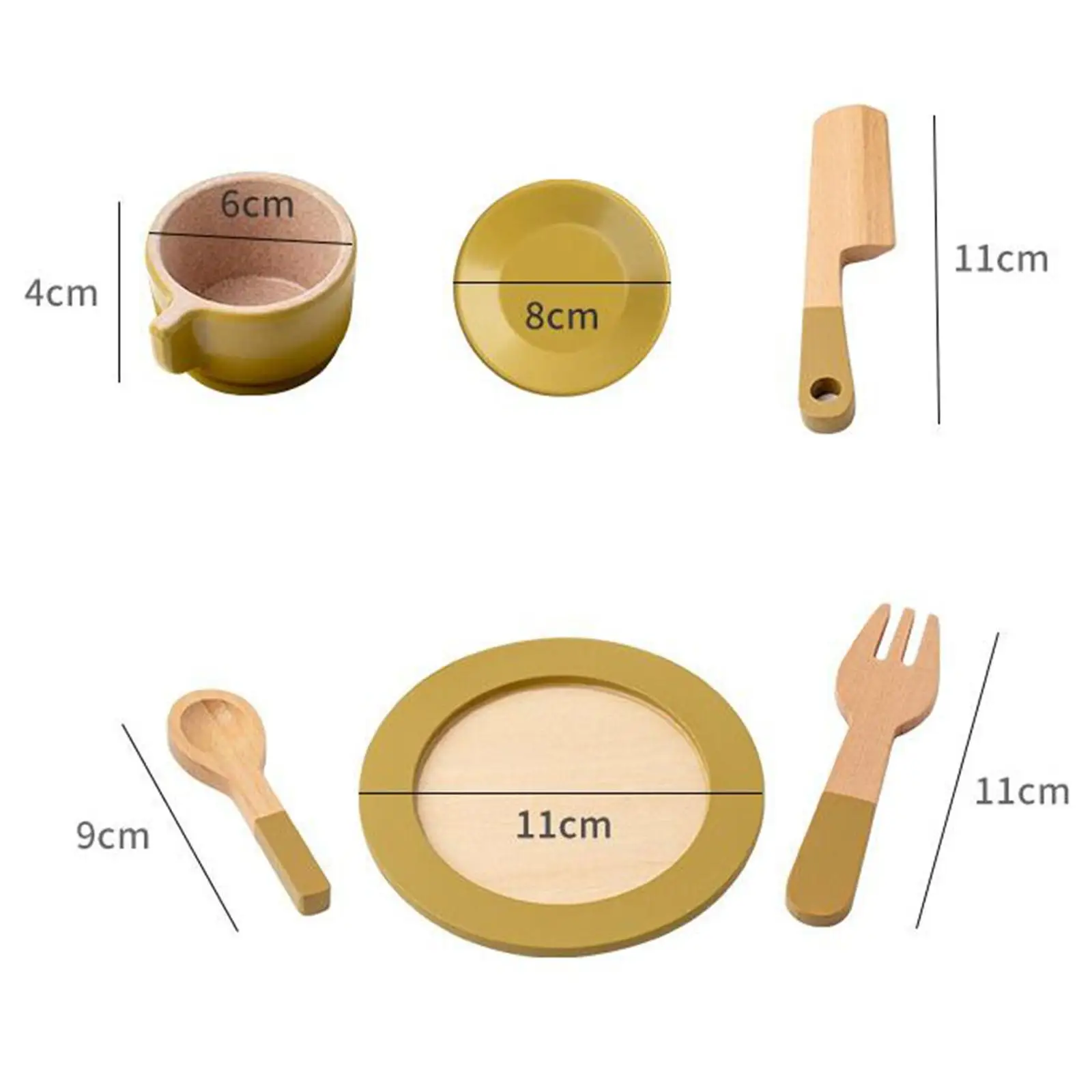 Houten Thee Set Keuken Accessoires Miniatuur Dessert Dienblad Montessori Speelgoed Voor Desktop Eetkamer Bakkerij Woonkamer Decoratie