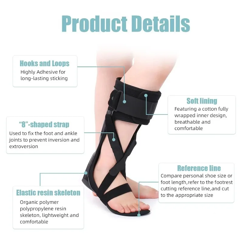 Foot Drop Ankle Foot Orthosis, Foot Varus Correction Brace for Stroke Hemiplegia Rehabilitation Training