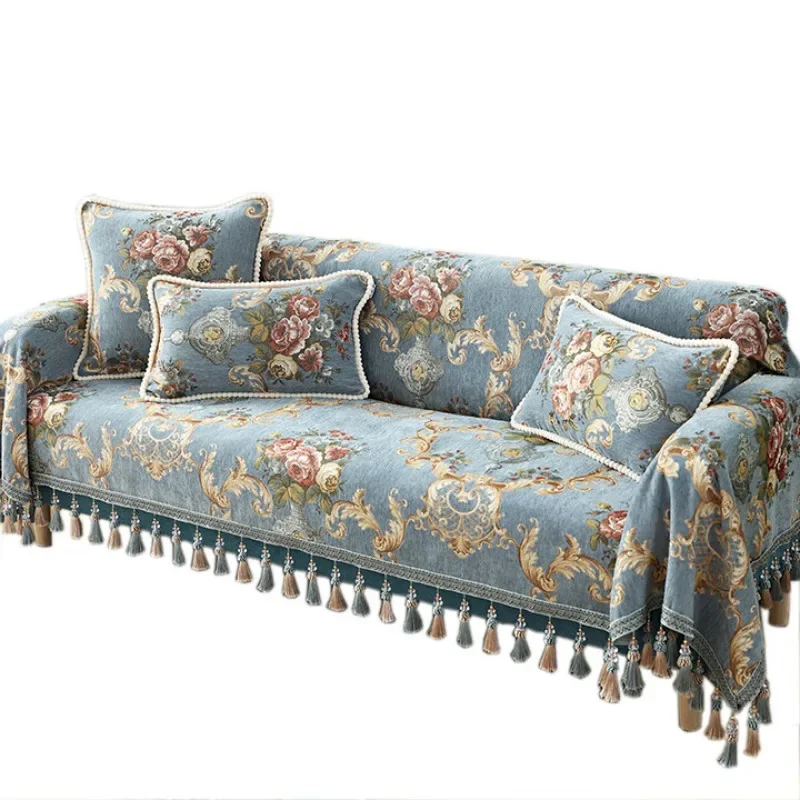 

sofa towel European sofa seat cushion full cover sofa cover universal non-slip in all seasons, white