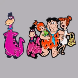 Cartoon Family Enamel Pin Cute Dinosaur Brooch Pines Lapel Pins Badge on Backpack Clothing Accessories Funny Jewelry Gifts