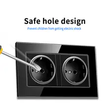 16A Tempered Glass Wall Socket with USB #3