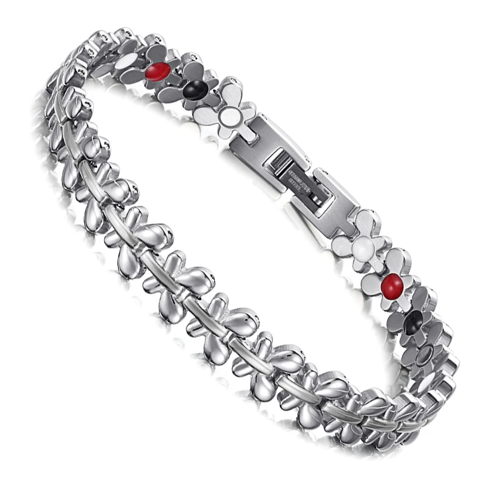 

RainSo Butterfly Stainless Steel Bracelet for Women | 316L 4-Petal Floral Jewelry | Tri-Color (Silver/Rose/Gold) Everyday Gift