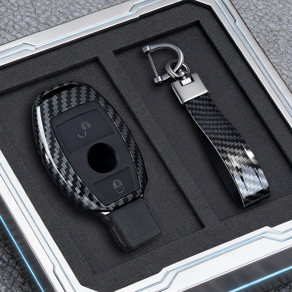 ABS Carbon Fiber Car Key Case Cover Shell For Mercedes Benz A B C E Class GLS GLA GLK GLC CLS CLA AMG W204 W205 W212 W463 W176