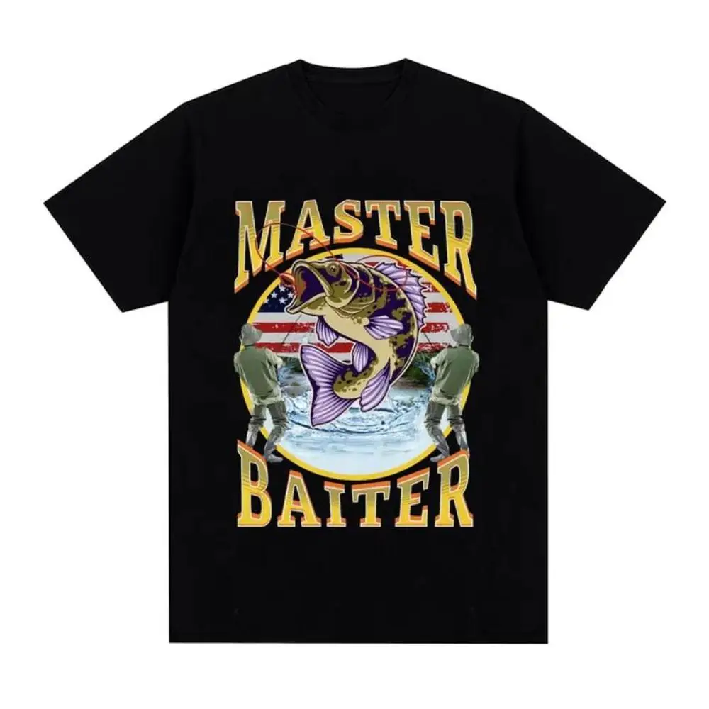 

Funny Master Baiter Fishing Parody T-Shirt Summer Men Women Clothing Fashion T Shirts Cotton Short Sleeve Oversized T-shirt Tops