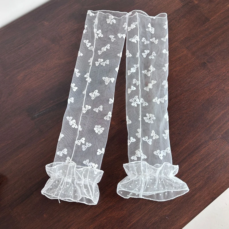 Akcesoria kosmetyczne do fotografii paznokci Polka Dot Mesh Rękawy na ramię Przezroczyste długie rękawiczki bez palców Rekwizyty do studia fotograficznego