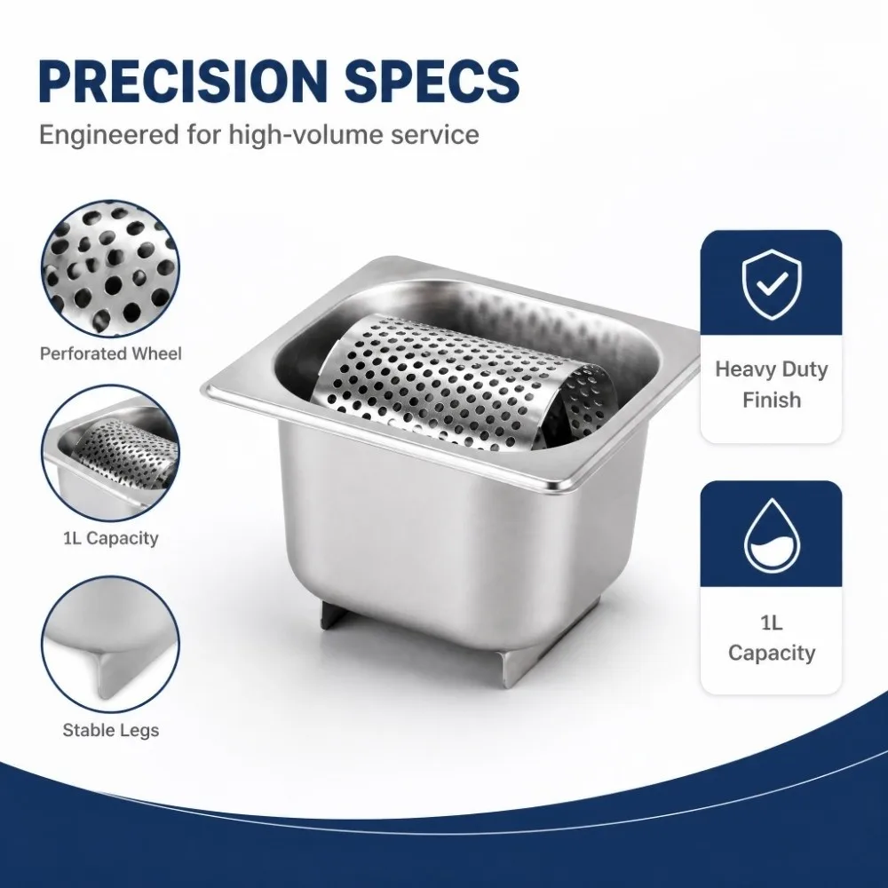 Stainless Steel Butter Roller Box 1L Capacity High Leg Butter Dispenser Silver Butter Spreading Container Commercial Kitchen