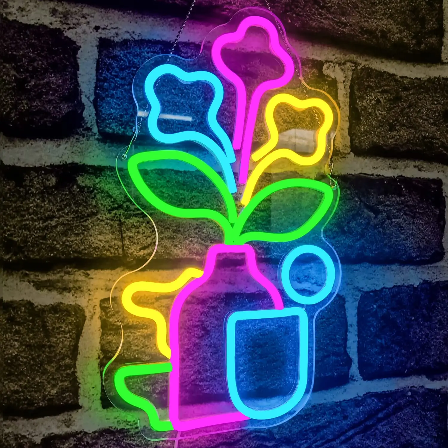 Flower Neon Sign Led Light Custom Signs Shop Bar Club Wedding Party Kids Teen Room Wall Decoration Bright Acrylic Decor Light