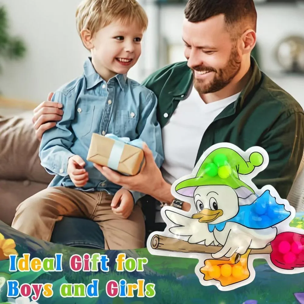 Juguetes sensoriales de clasificación de colores para niños pequeños, juguetes para aliviar el estrés, patos para apretar, habilidades motoras finas, juguetes de viaje Montessori de Pascua